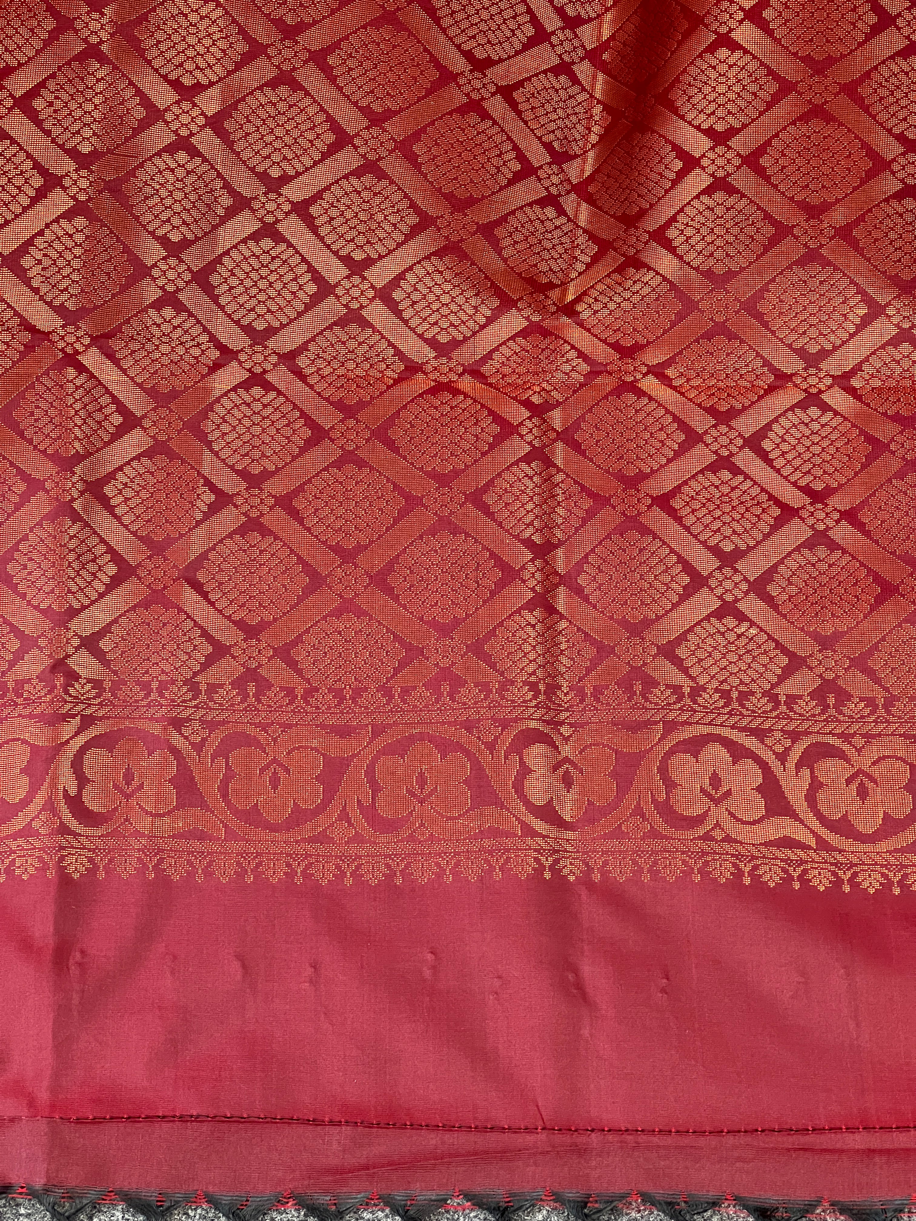 Copper Zari Woven Semi Silk Saree | KRK140
