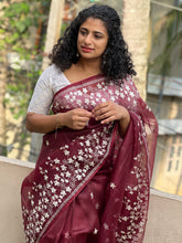 Floral Star Embroidery Design  Organza Saree | SK280