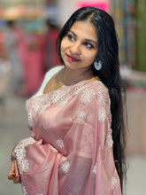 Floral Machine Embroidered Crushed Organza Saree | BLD1102