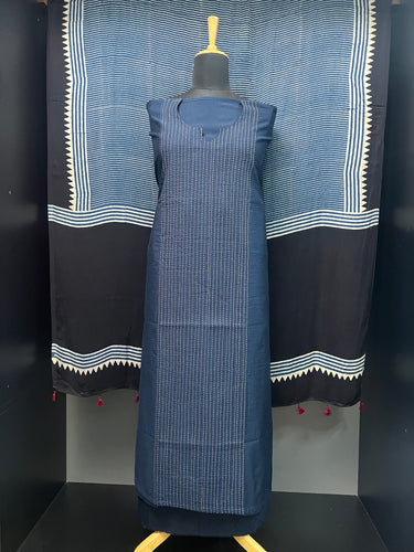 Machine Embroidered Chanderi Silk Saree | HE208