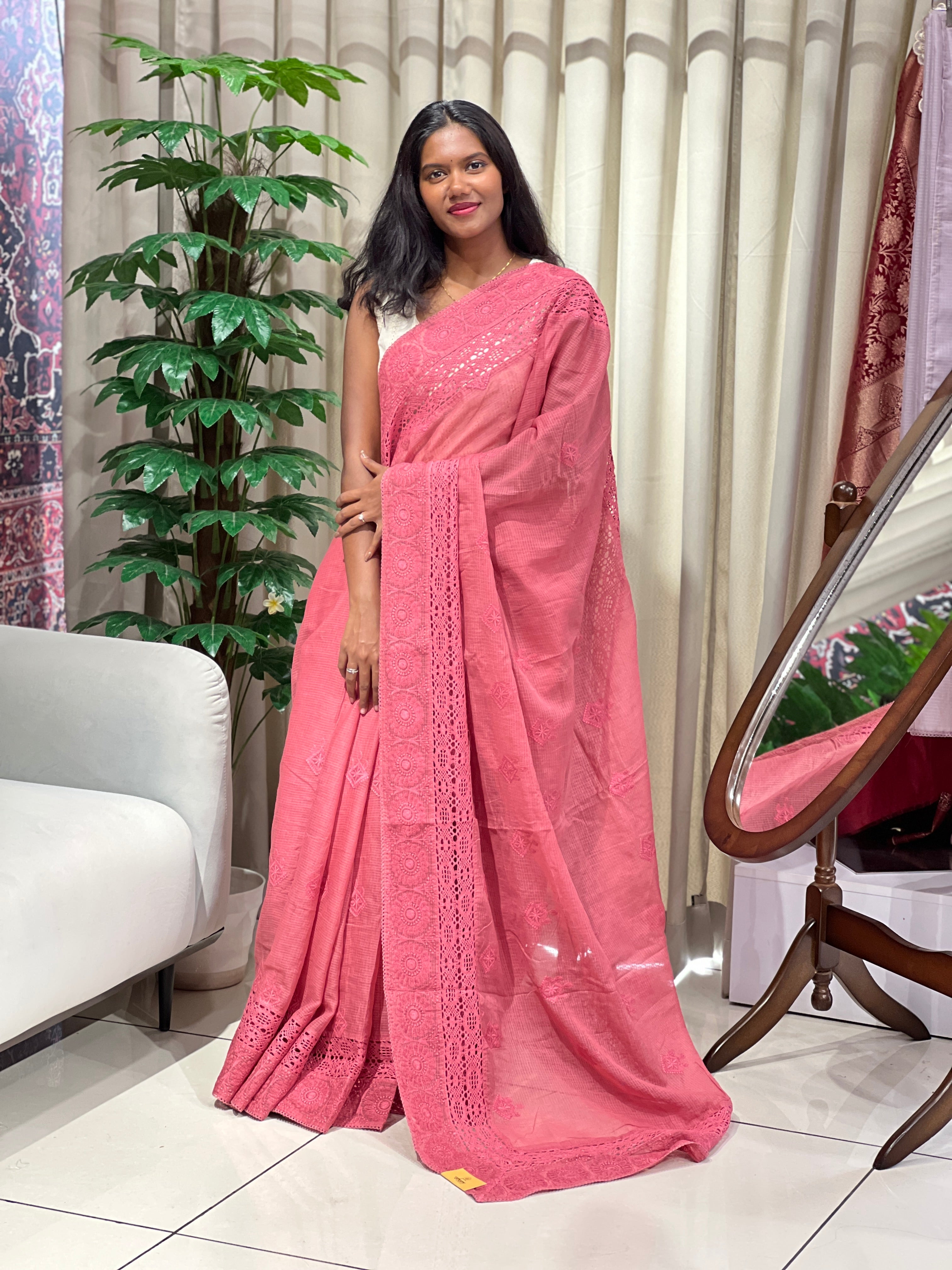 Machine Embroidery Detailed Kota Saree | PF1206