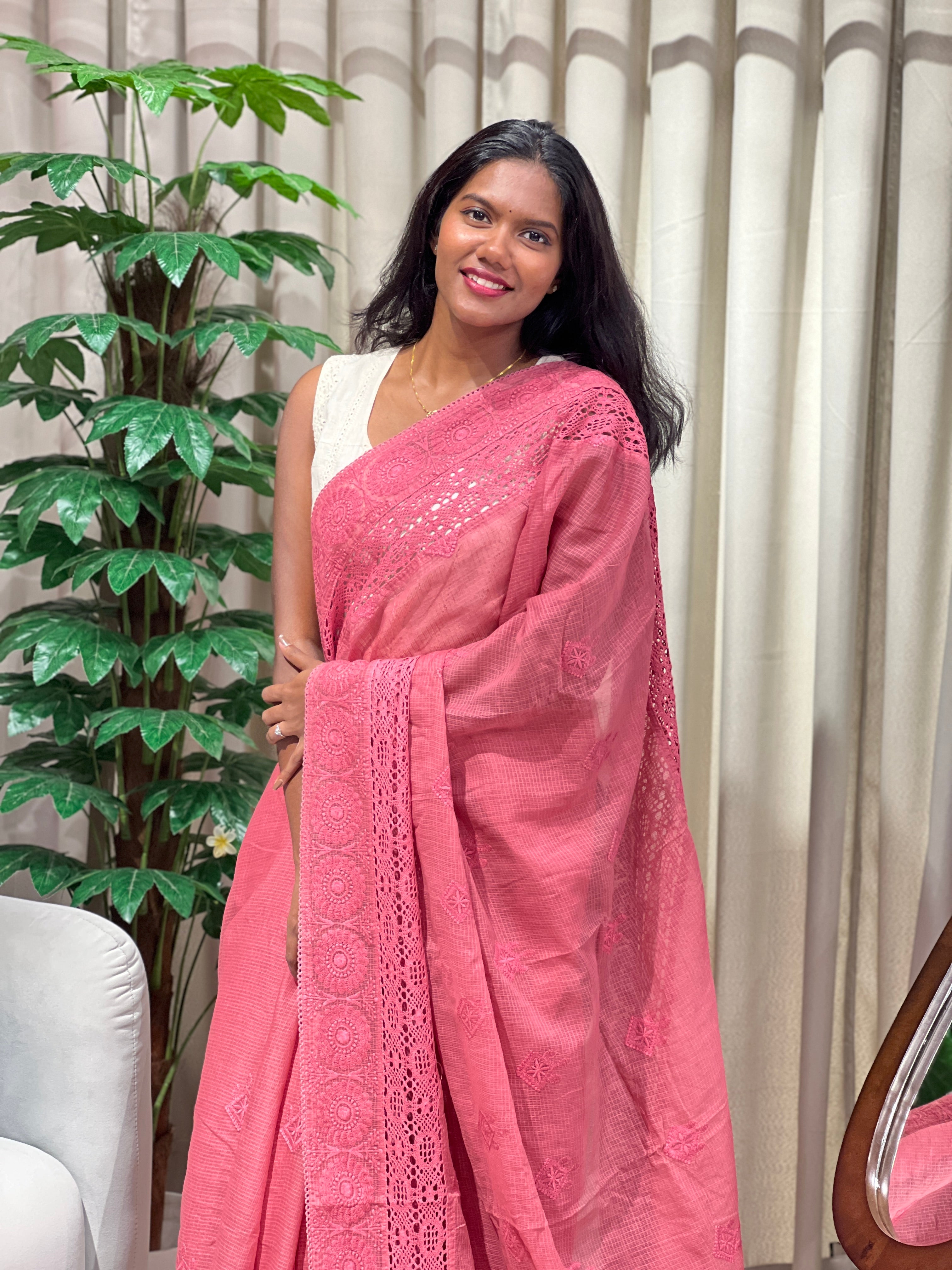 Machine Embroidery Detailed Kota Saree | PF1206