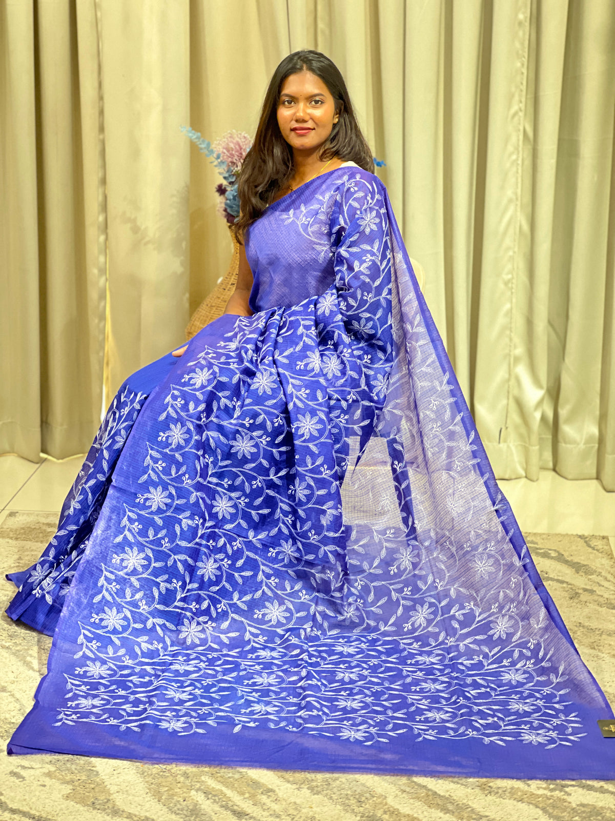 Embroidered Pattern Silky Kota Saree | NHH771