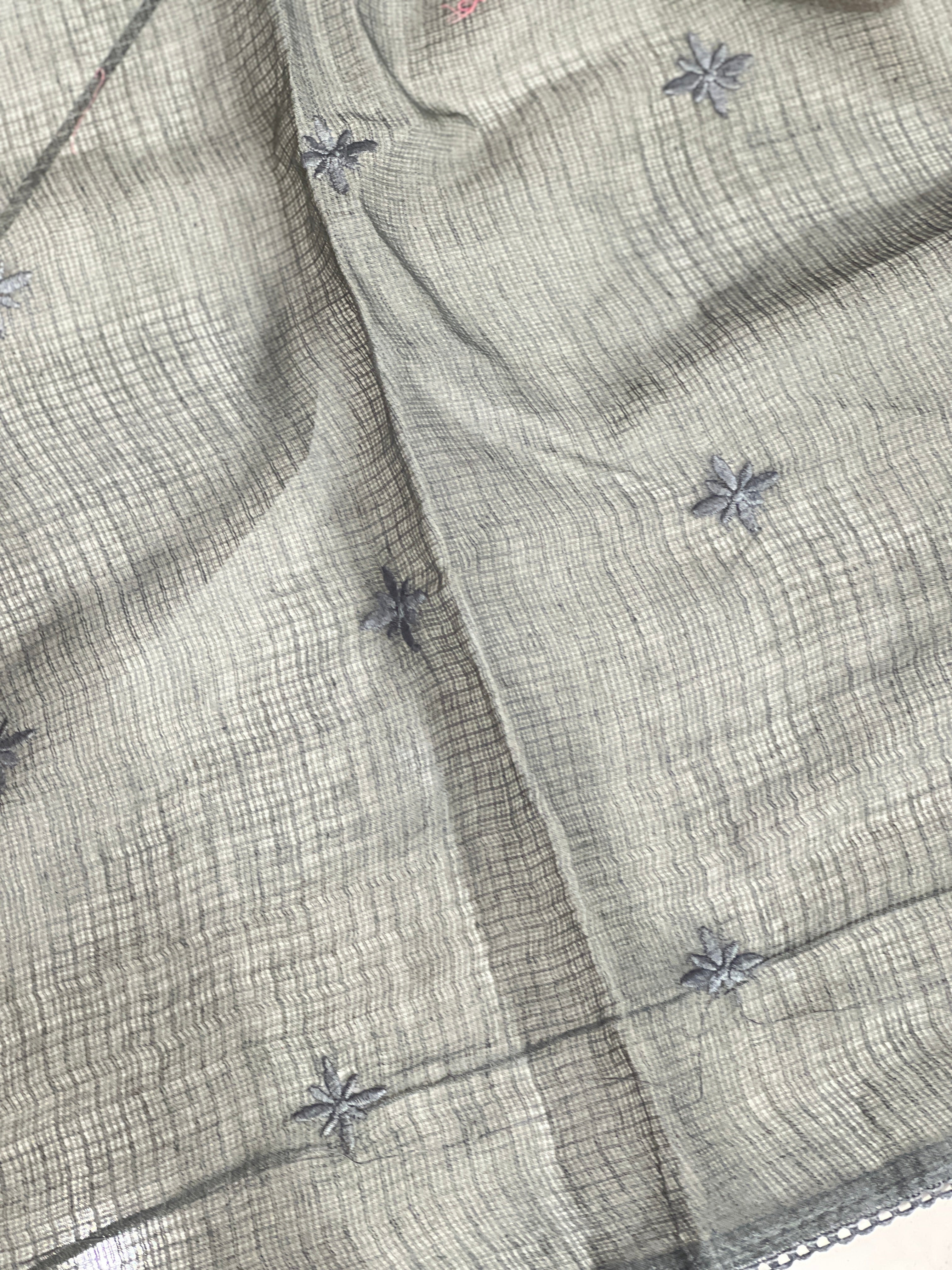 Machine Embroidery Detailed Kota Saree  | PF1207