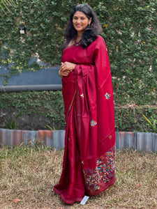 Embroidered Dola Silk Saree | BLD213