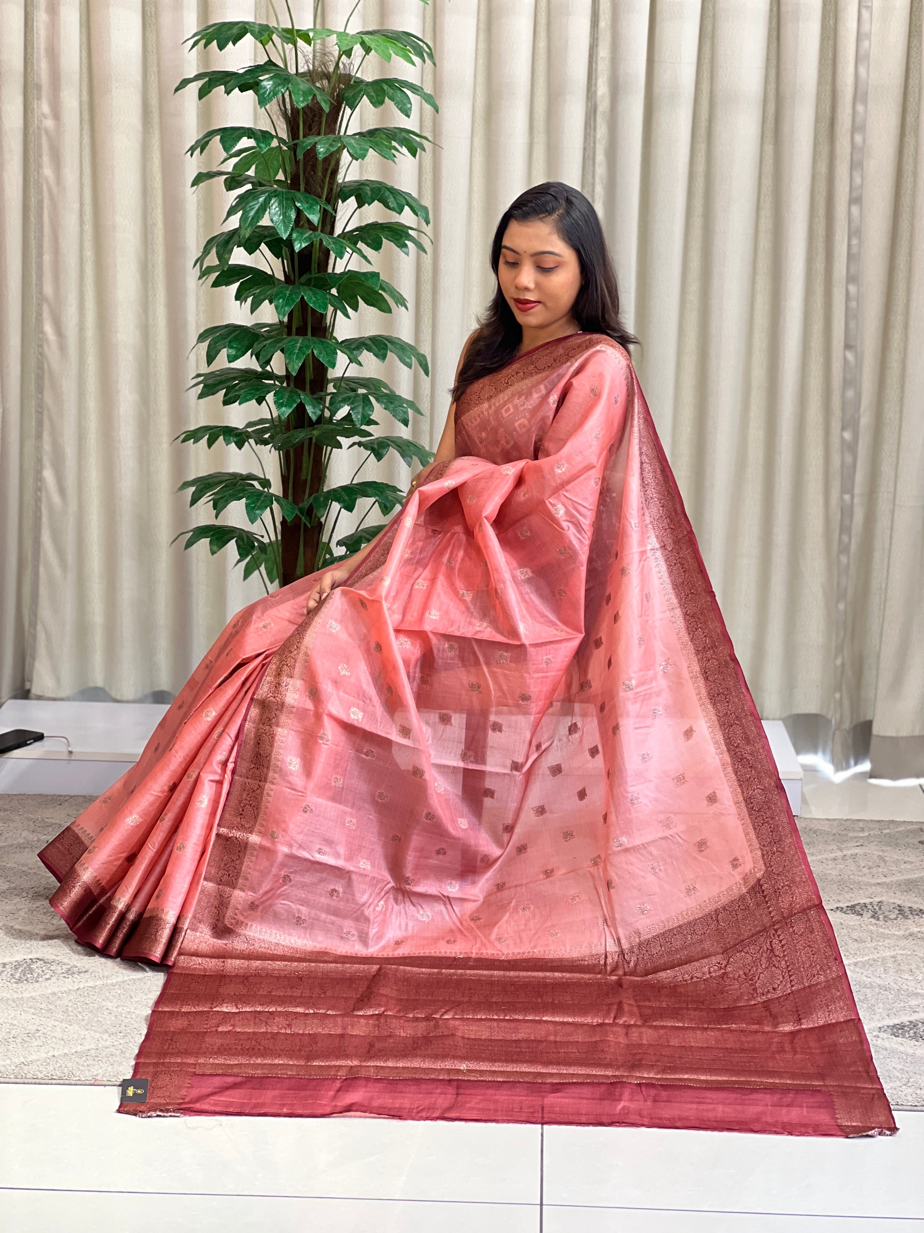 Buta Woven Pattern Banarasi Tussar Saree | ZSS127