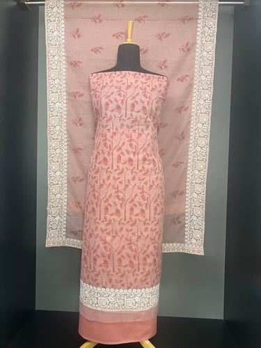 Print With Machine Embroidery Detailed Check Kota Salwar Set | HE162