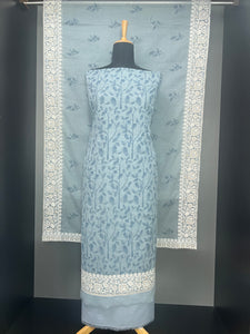 Print With Machine Embroidery Detailed Check Kota Salwar Set | HE161