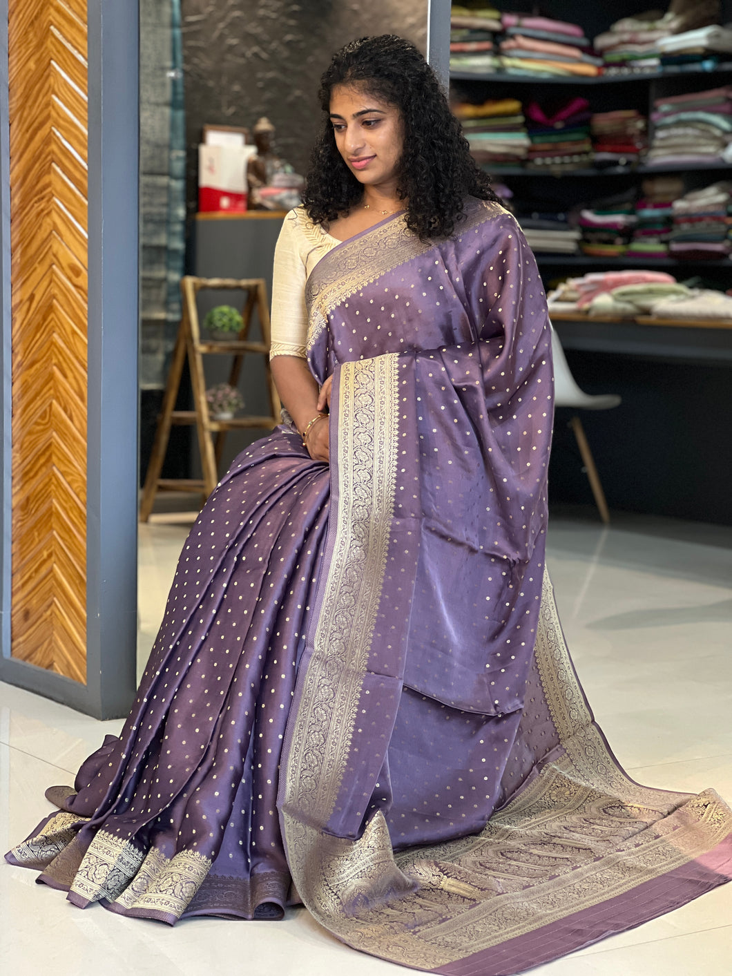 Banarasi Weaved Satin Crepe Saree | YNG252