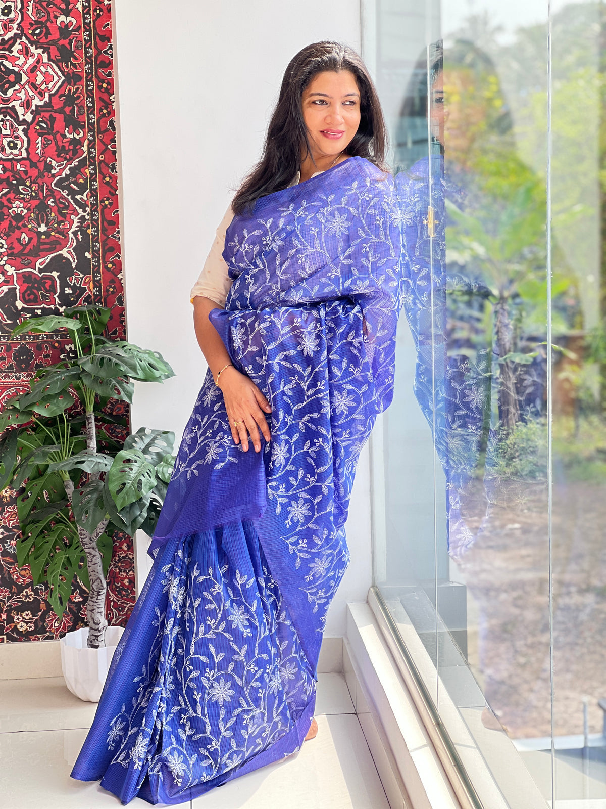 Embroidered Pattern Silky Kota Saree | NHH771