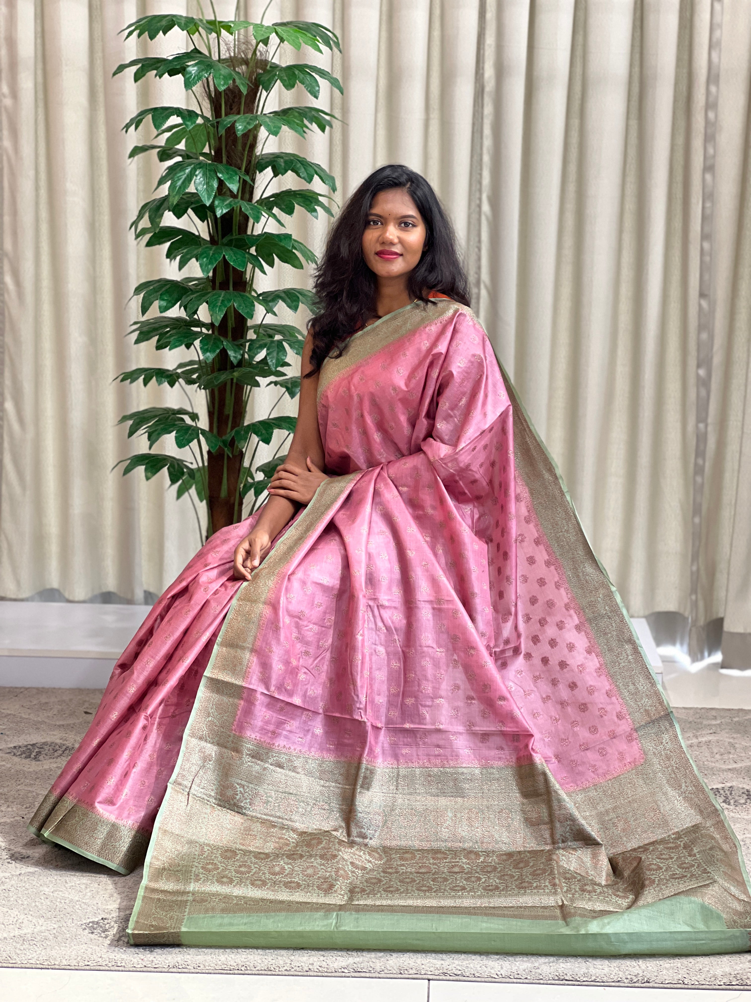 Buta Woven Pattern Banarasi Tussar Saree | ZSS124