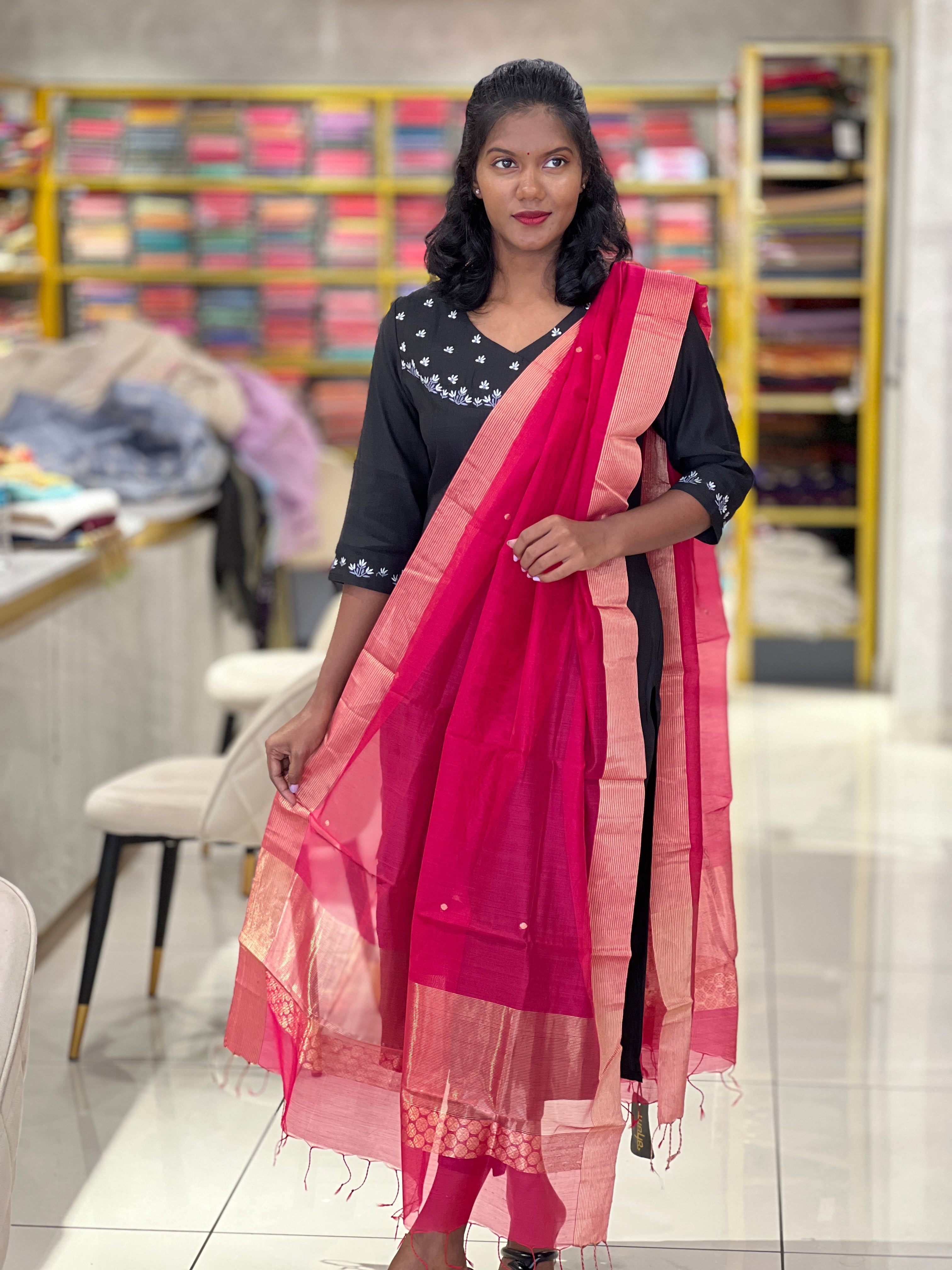 Banarasi Weaved Chanderi Dupatta | RC102