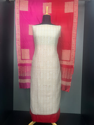 Block Print Detailed Chanderi Salwar Set | HE183
