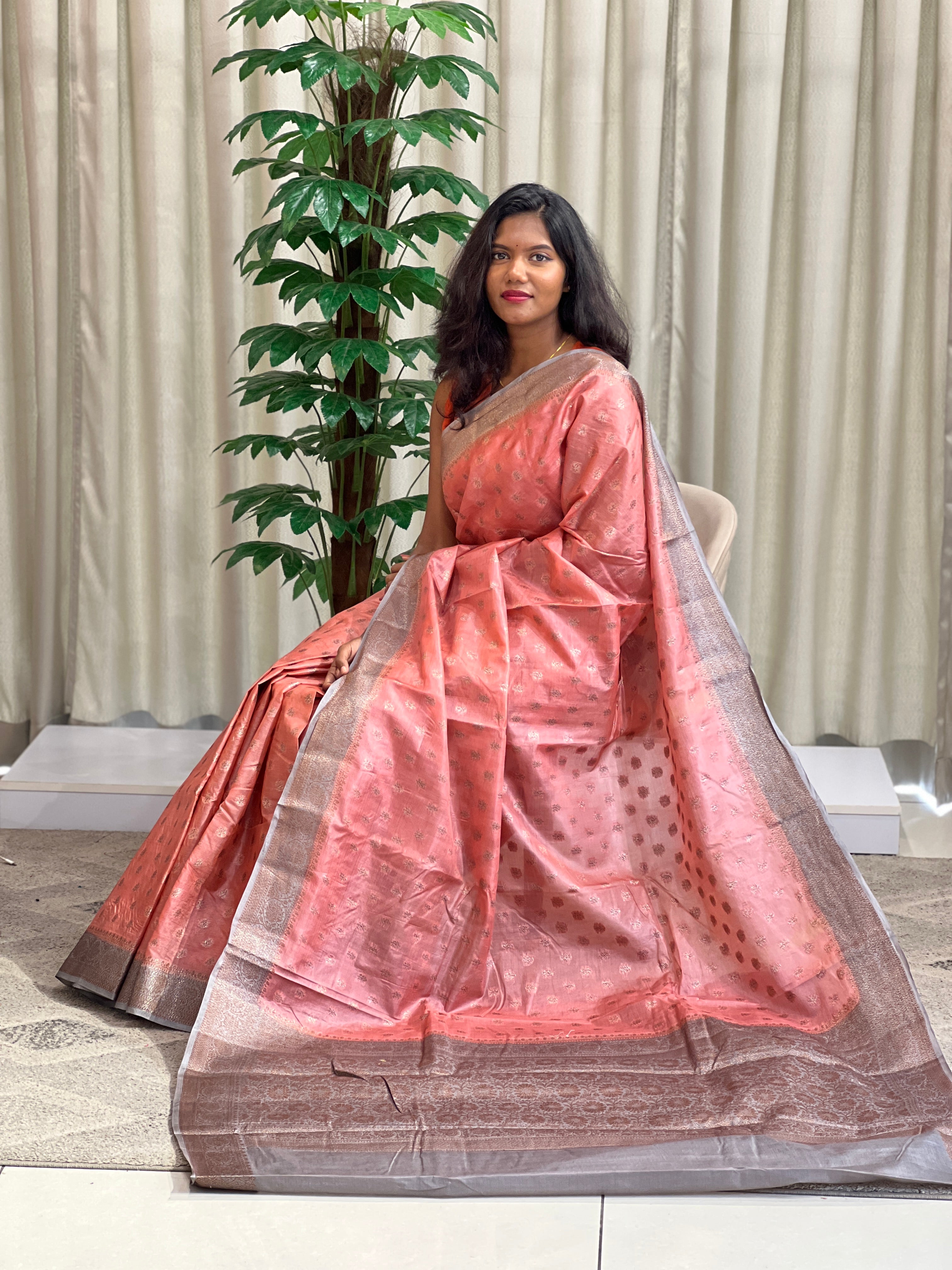 Buta Woven Pattern Banarasi Tussar Saree  | ZSS125