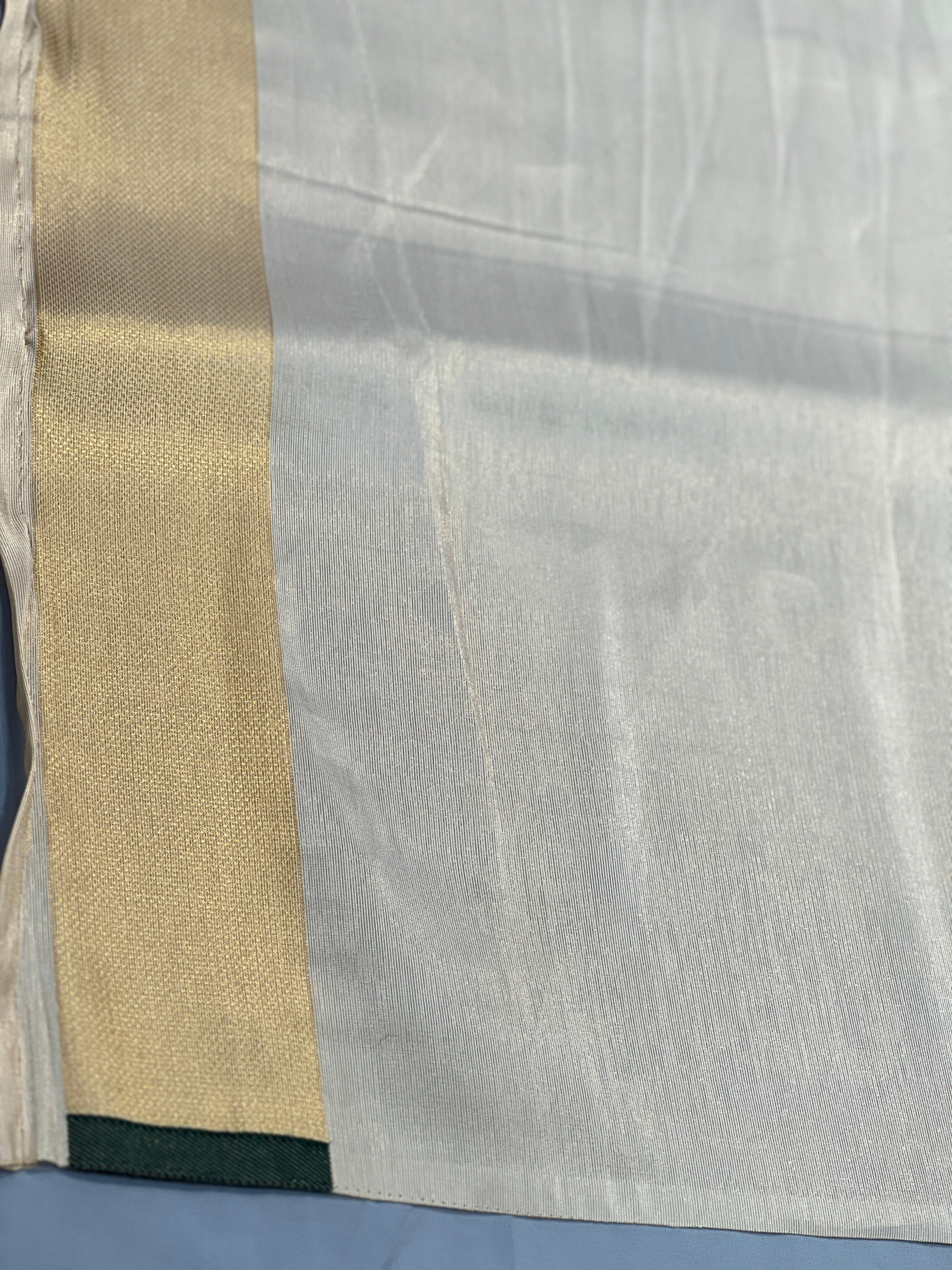 Tissue Weaving Check patterned Semi Silk Saree | HT226