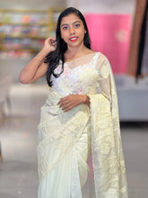 Floral and Bird Applique Work Detailed Organza Saree | MM145