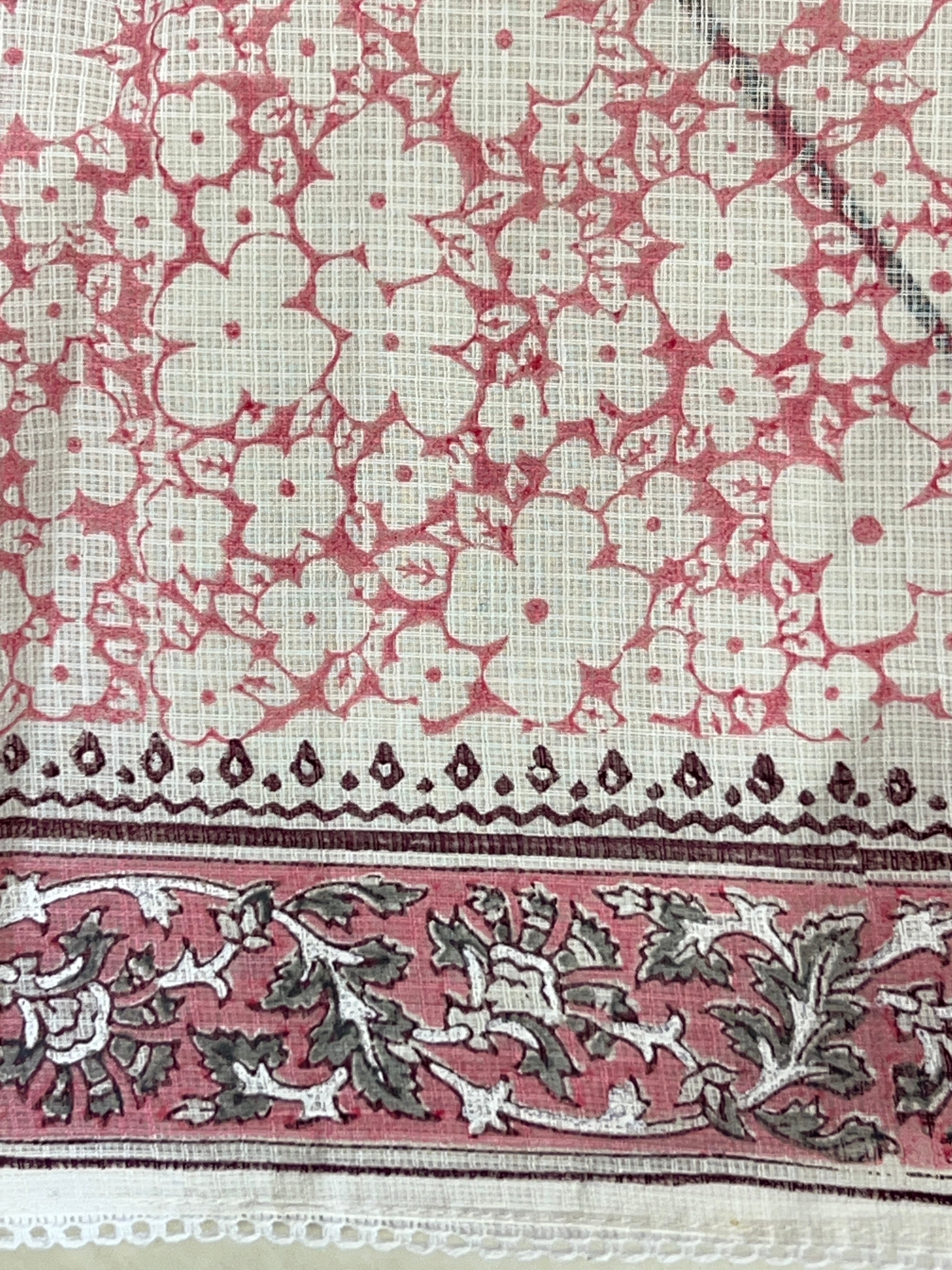 Paisley Printed Muga Check Organza Saree | PF1217