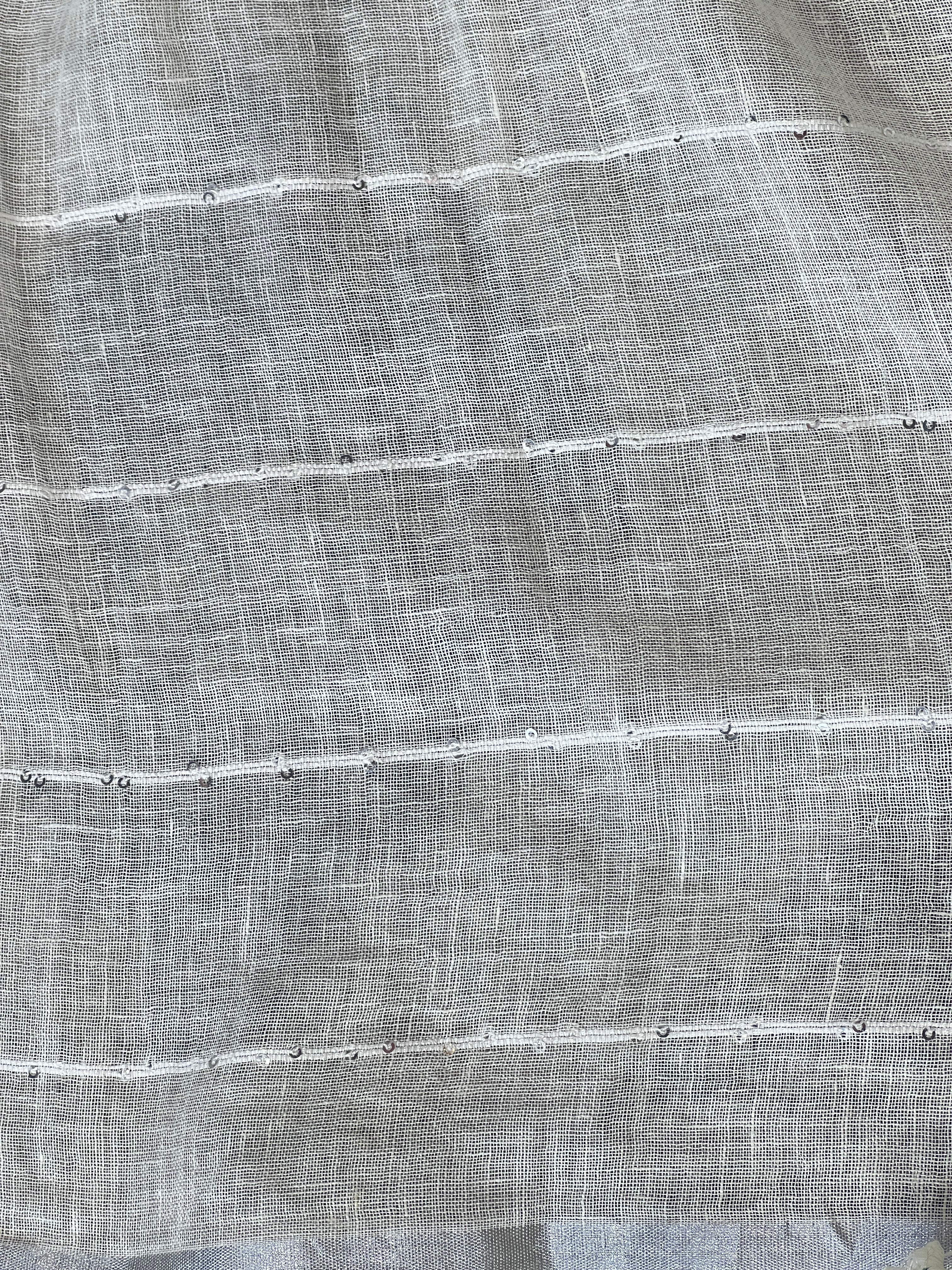 Cross Stitch Pattern Linen Saree  | YNG1545