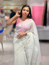 Tissue Applique Detailed Organza Saree | MM146