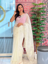 Tissue Applique Detailed Organza Saree | MM146
