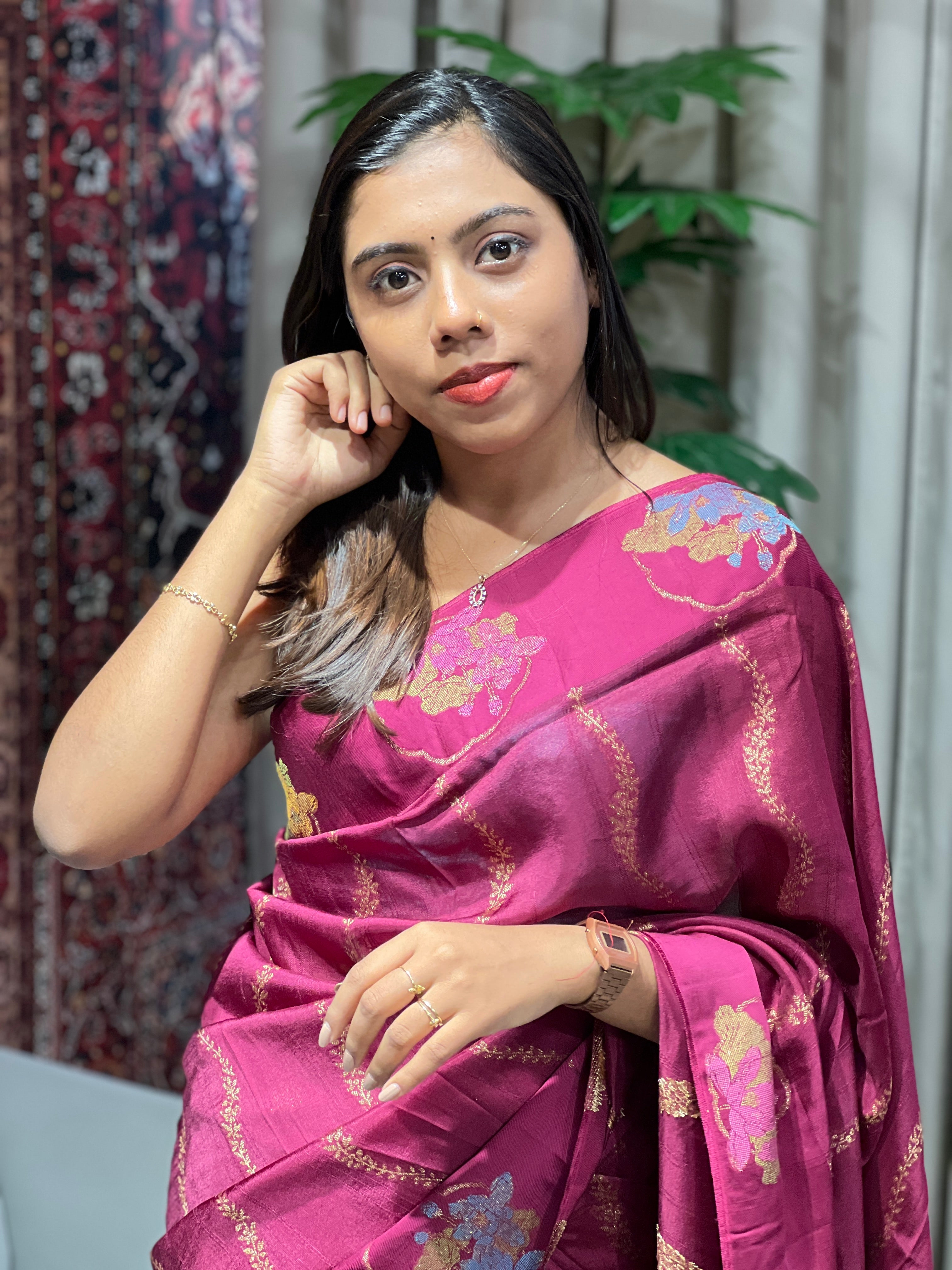 Meenakari patterned Banarasi Saree | YNG665
