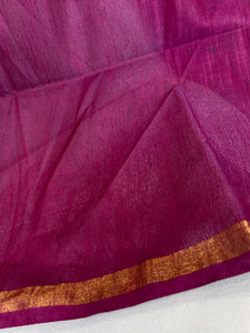 Screen Printed Bhagalpuri Linen Saree | US220