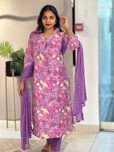Floral Design Muslin Finish Kurta Set | PIR139