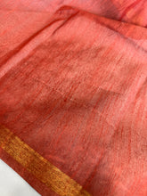 Screen Printed Bhagalpuri Linen Saree | US222