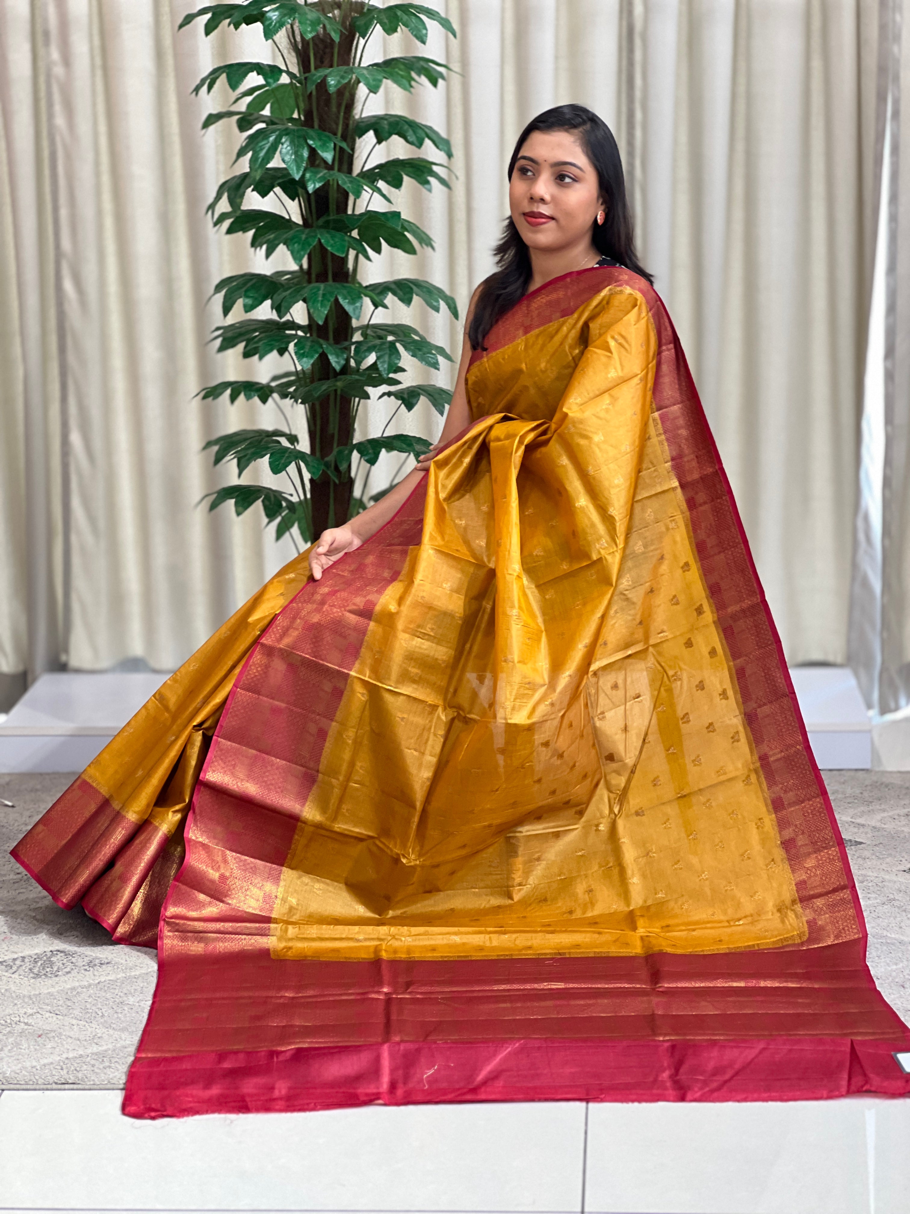 Banarasi Woven Buta Pattern Tussar Saree |GA111