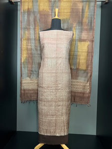 Print Patterned Pure Tussar Salwar Set | HE209