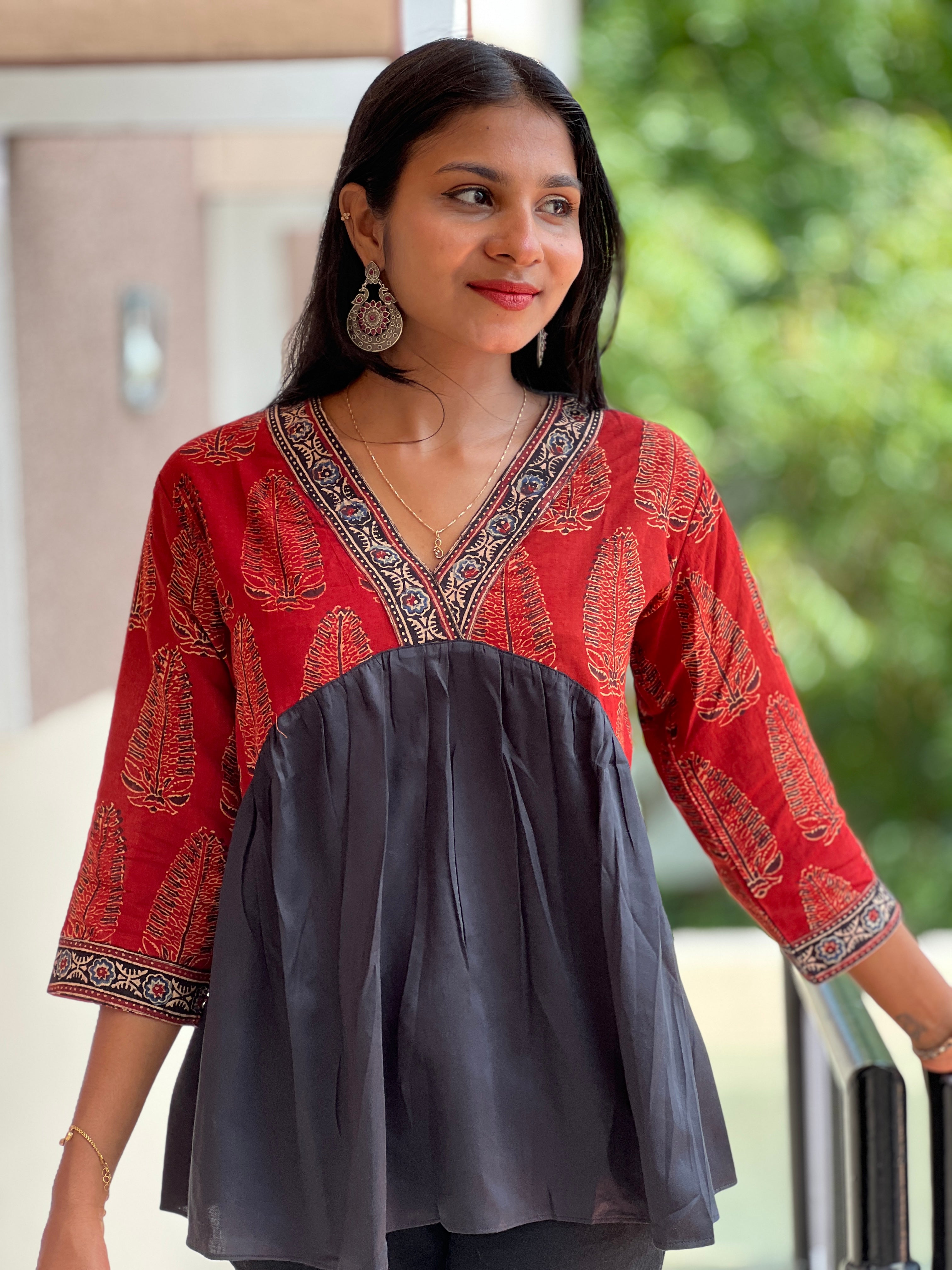 Ajrakh Printed Short Kurta | AHR460