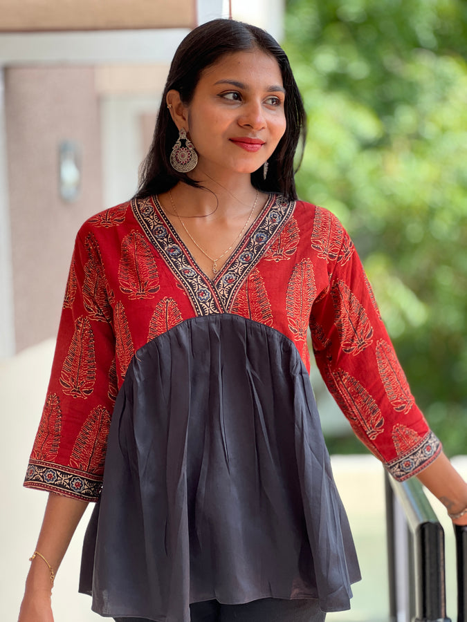 Ajrakh Printed Short Kurta | AHR460