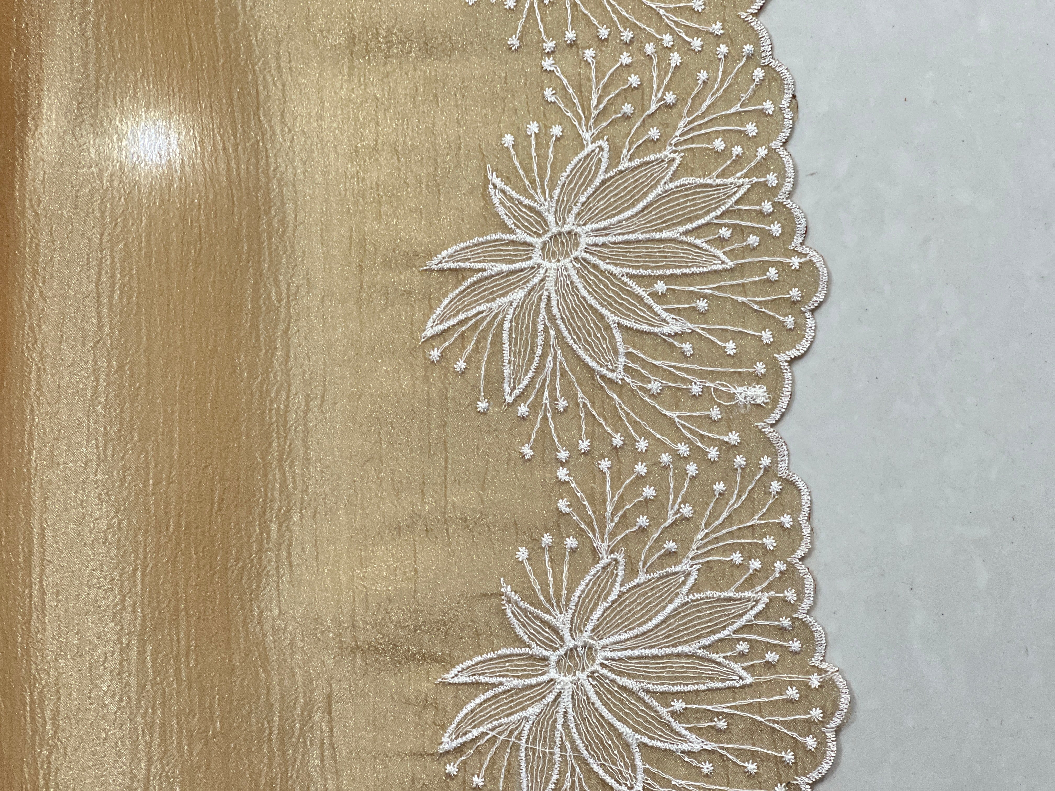 Floral Machine Embroidered Crushed Organza Saree | BLD1101