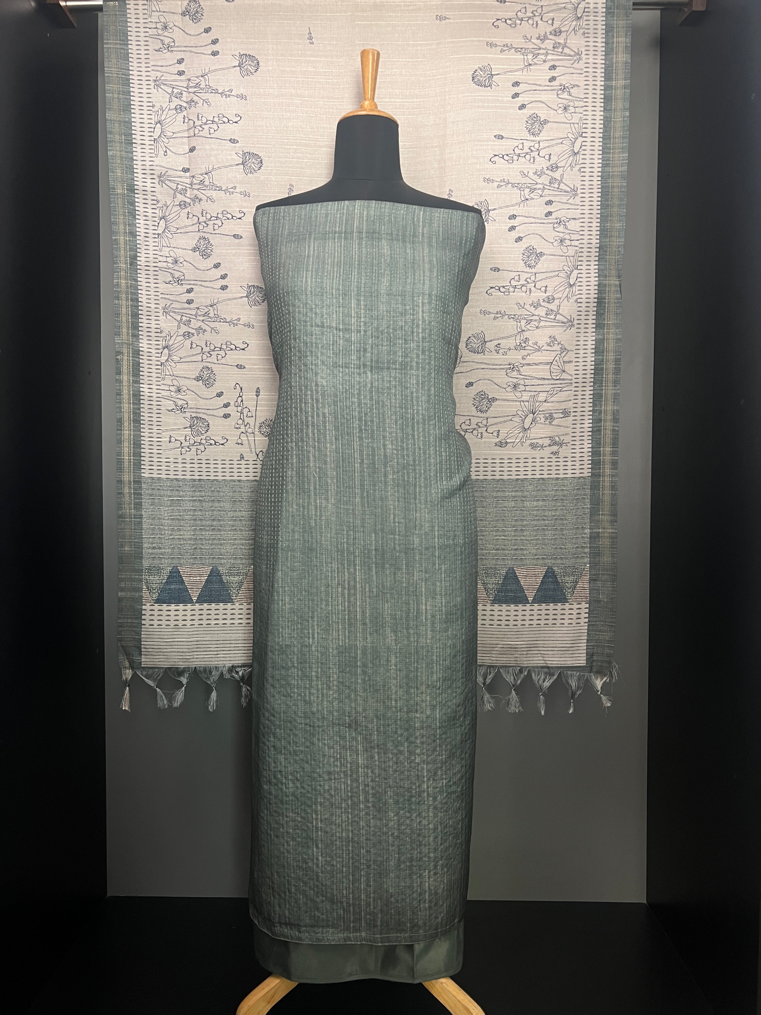 Zari Line Weaved Semi Tussar Salwar Set | SP299