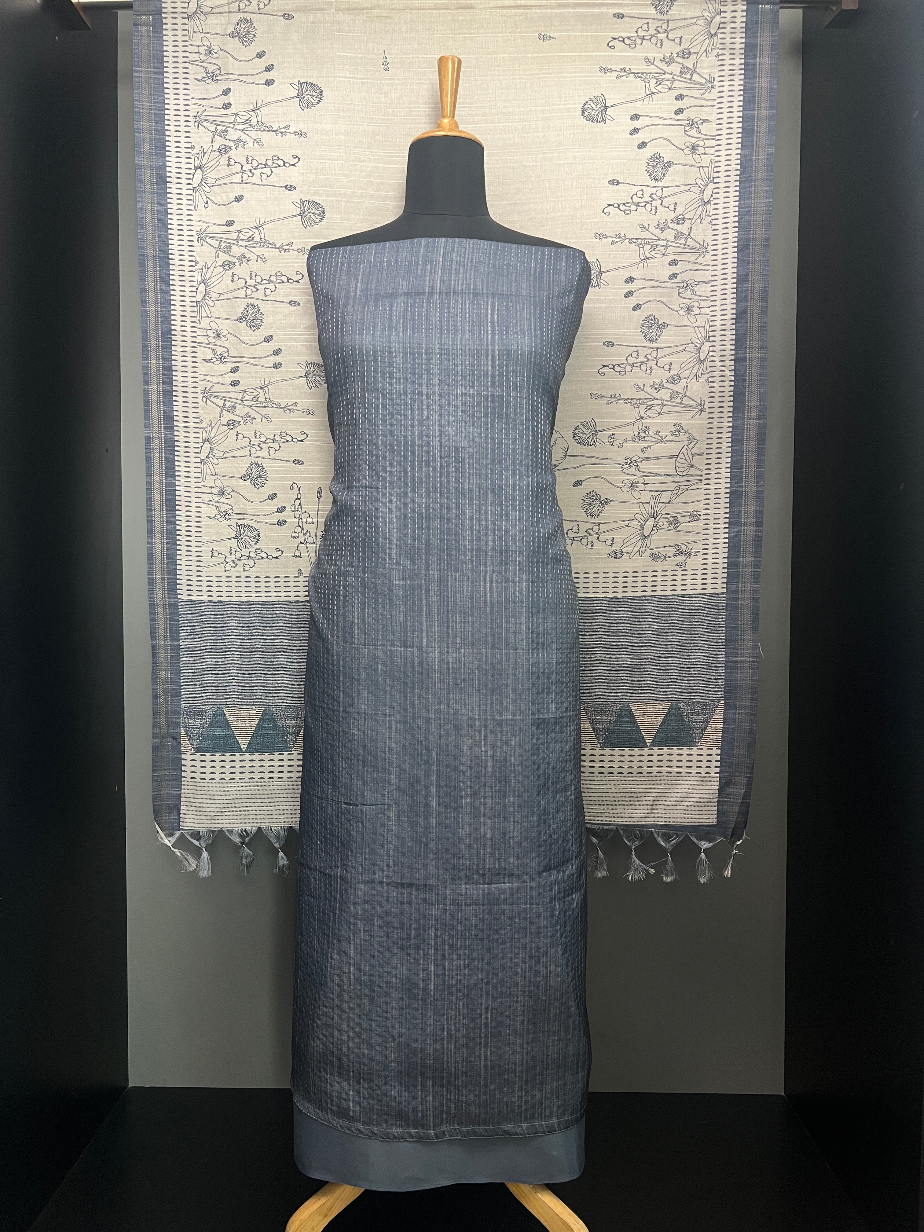 Zari Line Weaved Semi Tussar Salwar Set | SP297
