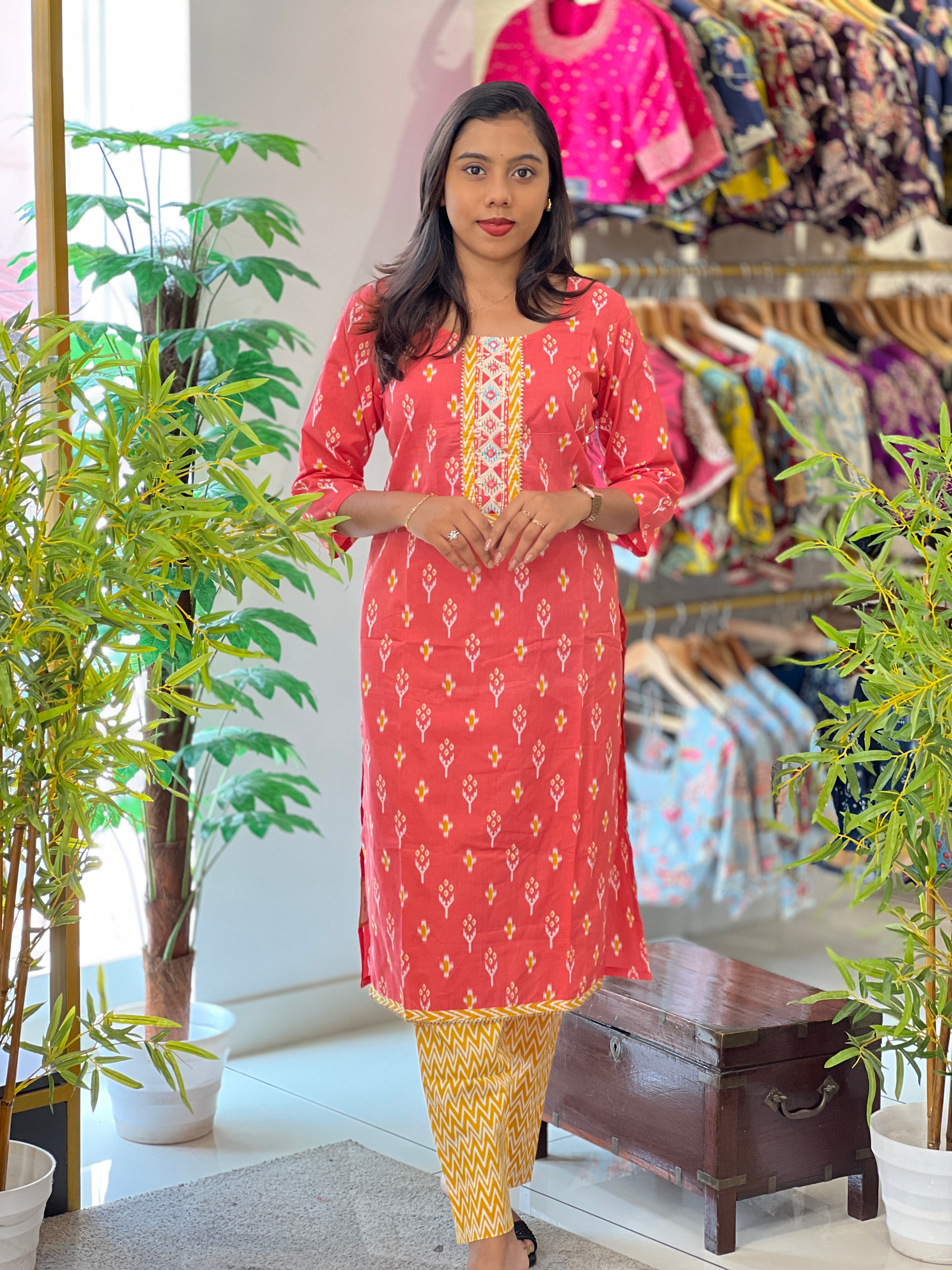 Printed Pattern Cotton Kurta Set | IHP103