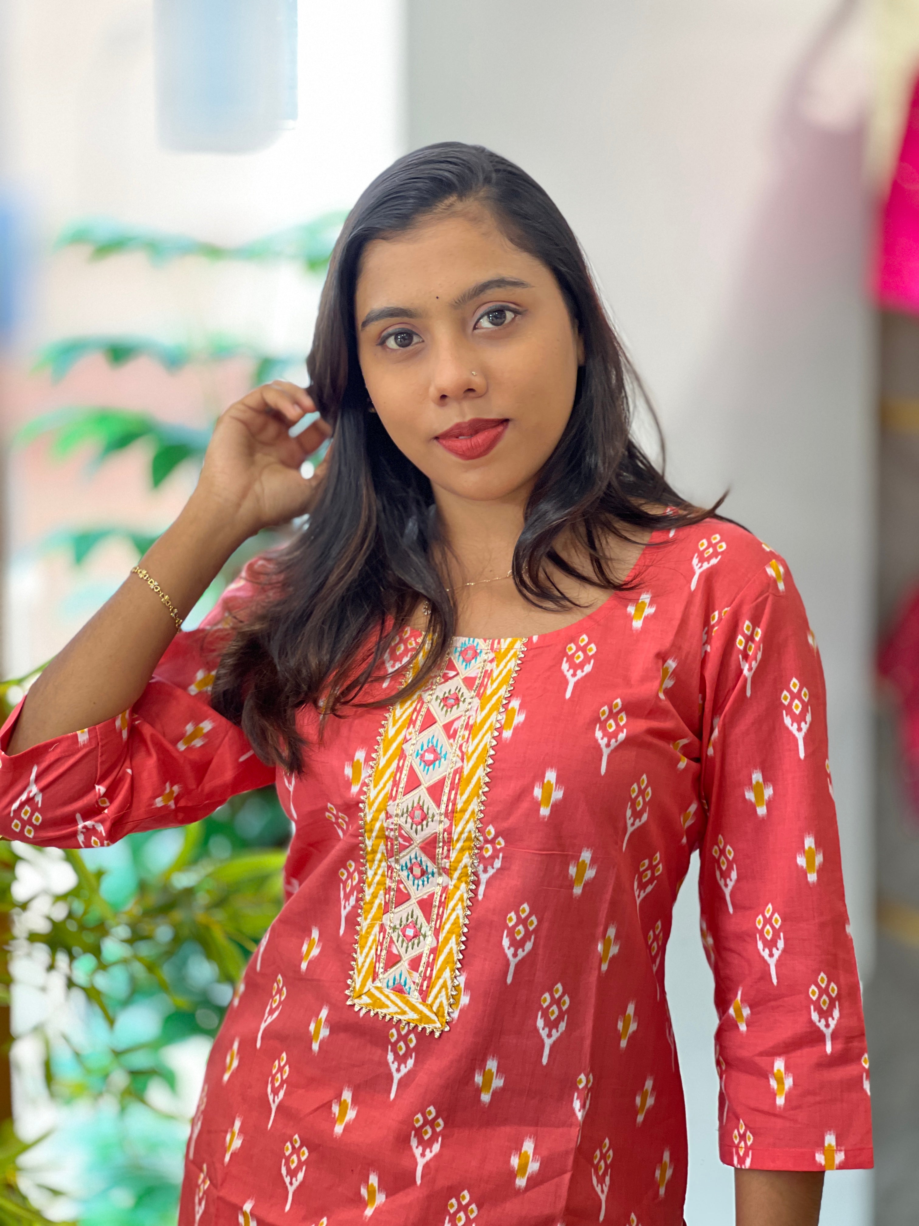 Printed Pattern Cotton Kurta Set | IHP103