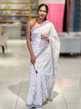 Block Printed Soft Cotton Saree | SFA115