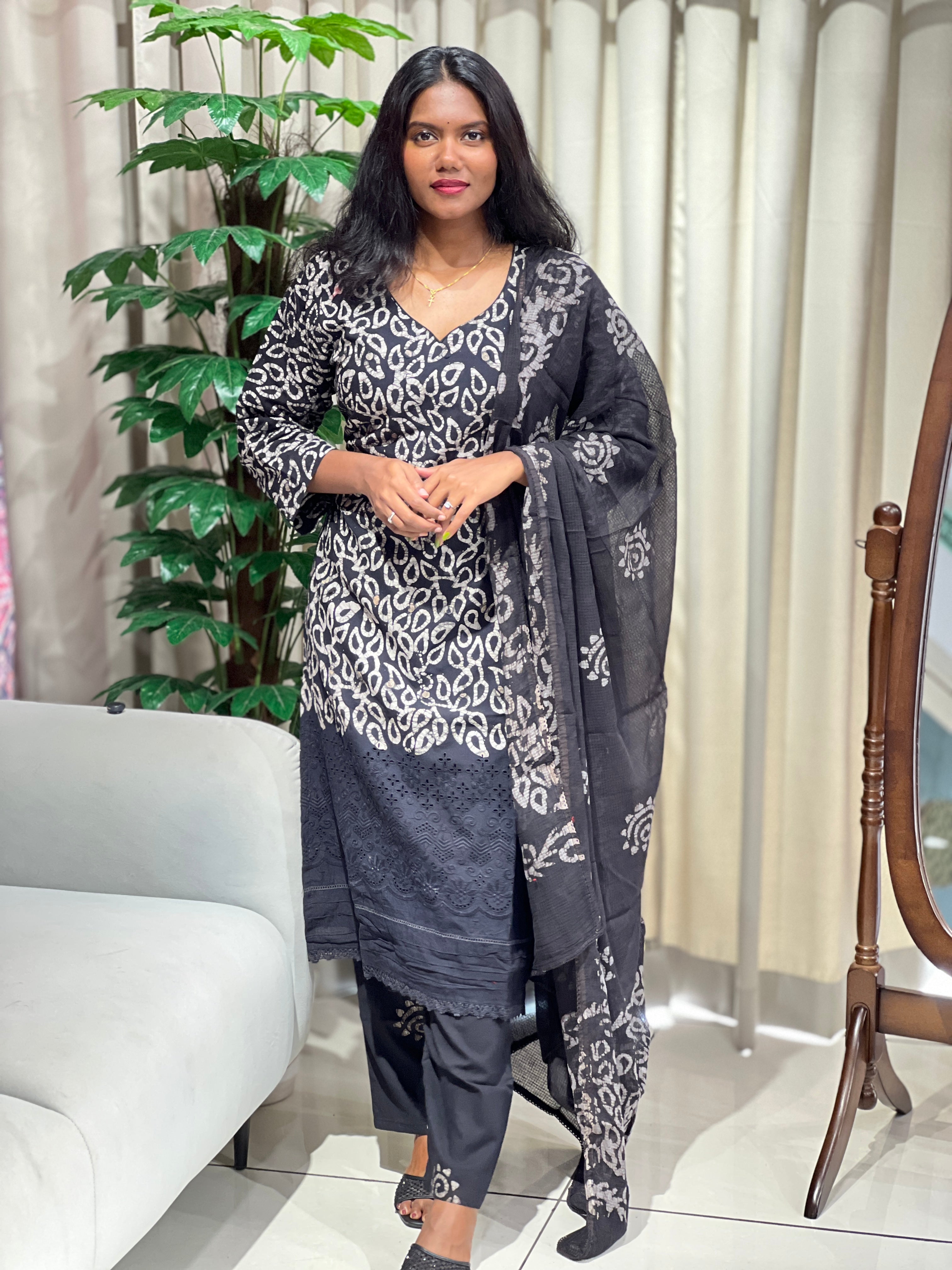 Batik Printed Cotton Kurta Set | SLM153