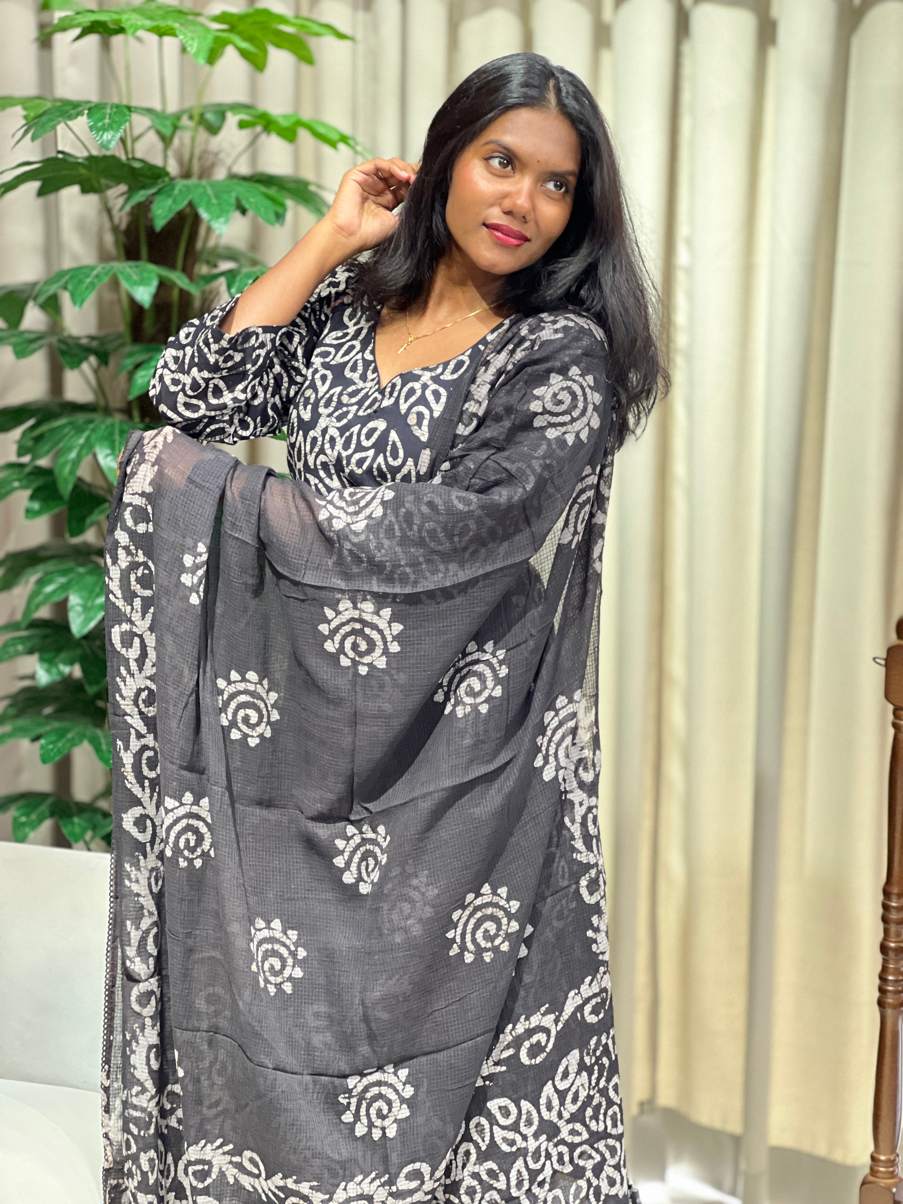 Batik Printed Cotton Kurta Set | SLM153