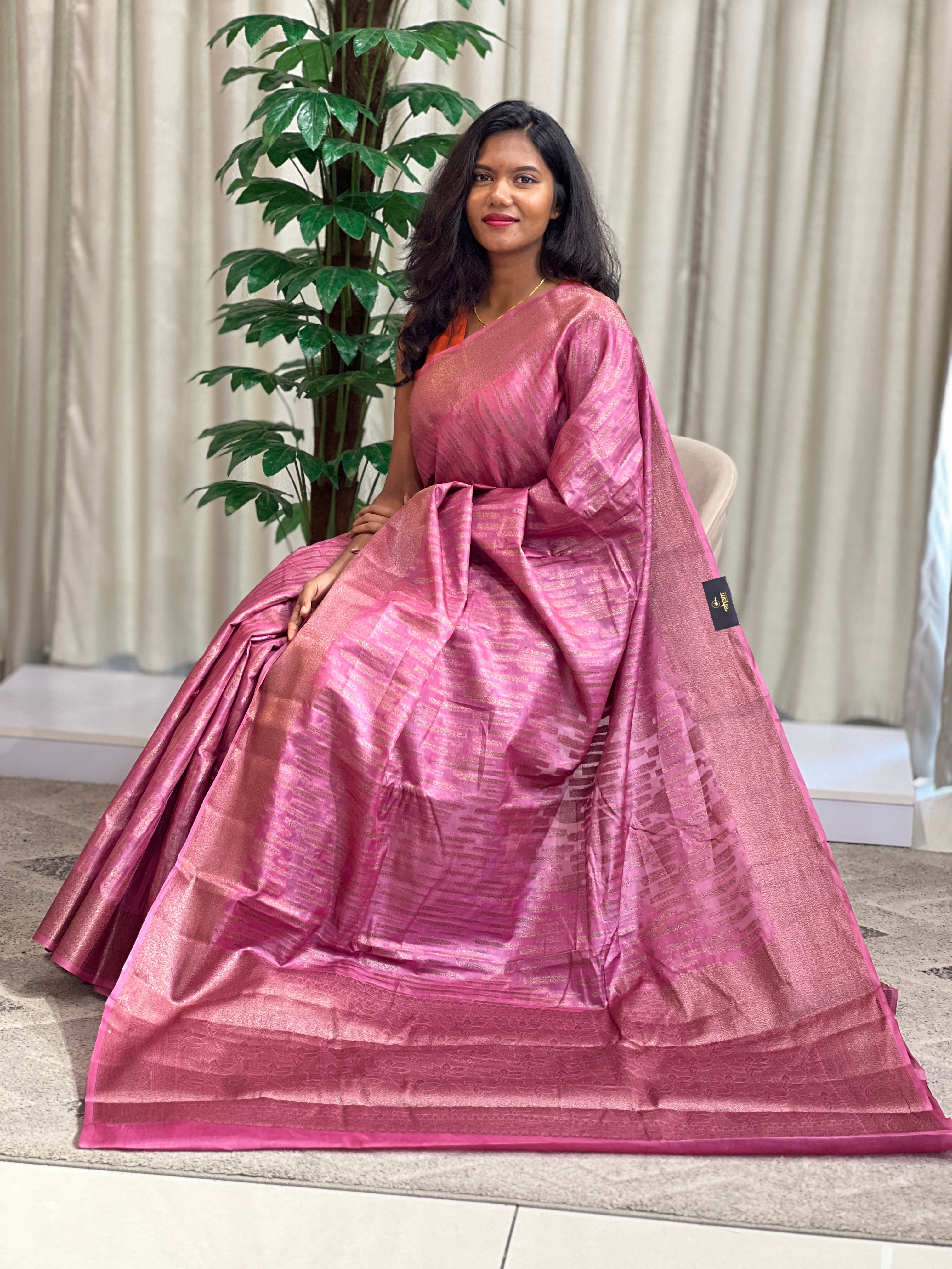 Zari Woven Border Tussar Saree | ZSS139
