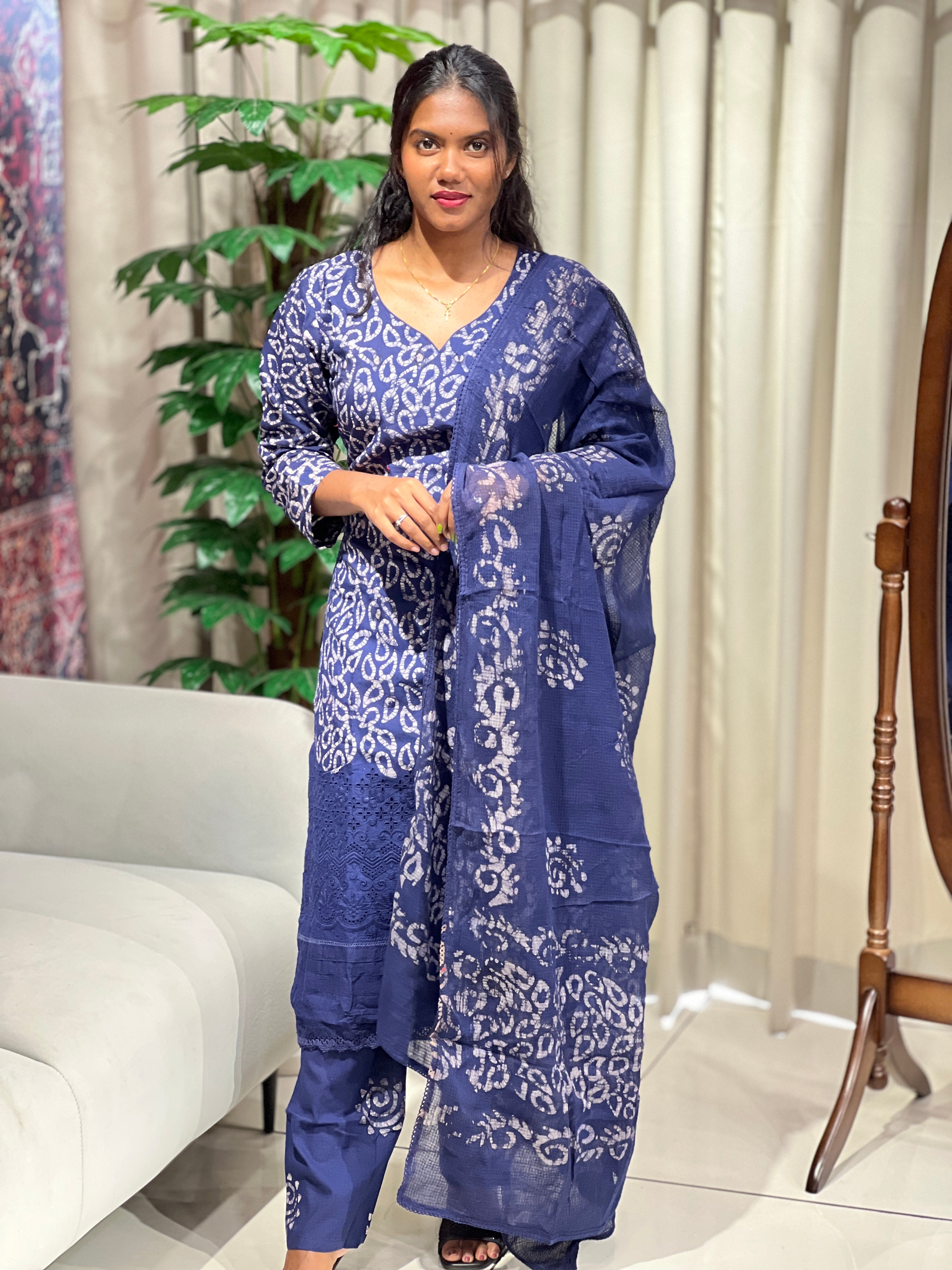 Batik Printed Cotton Kurta Set | SLM155