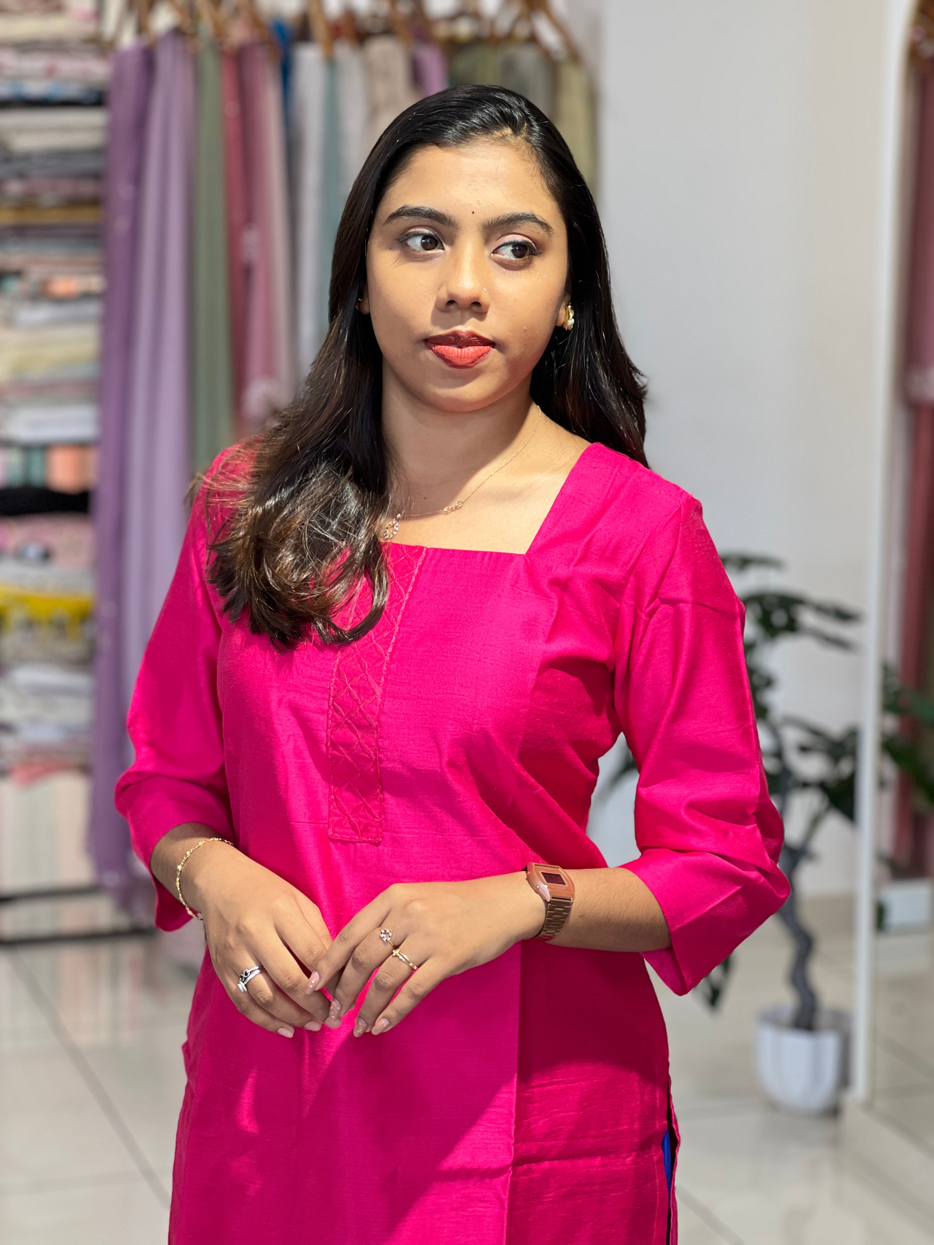 Machine Embroidery PV Kurta Set | IHP139