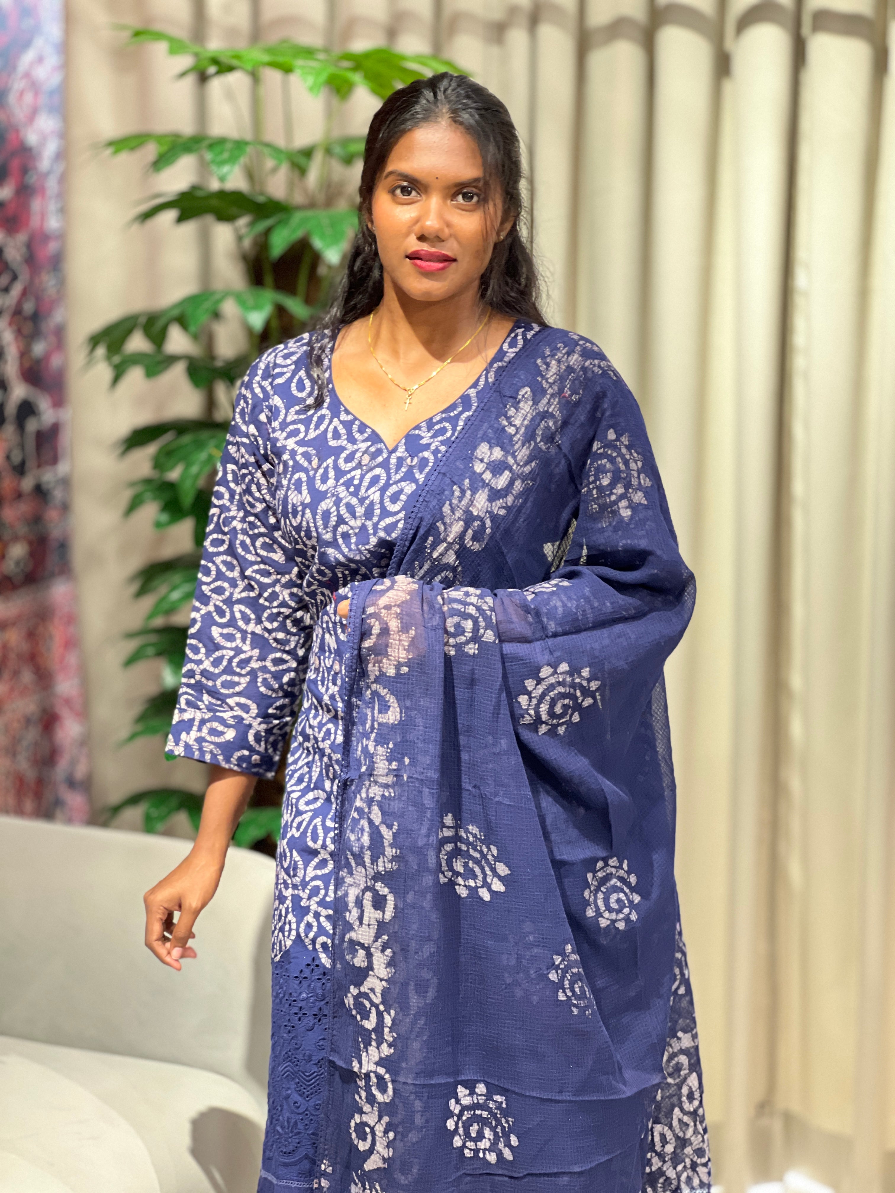 Batik Printed Cotton Kurta Set | SLM155