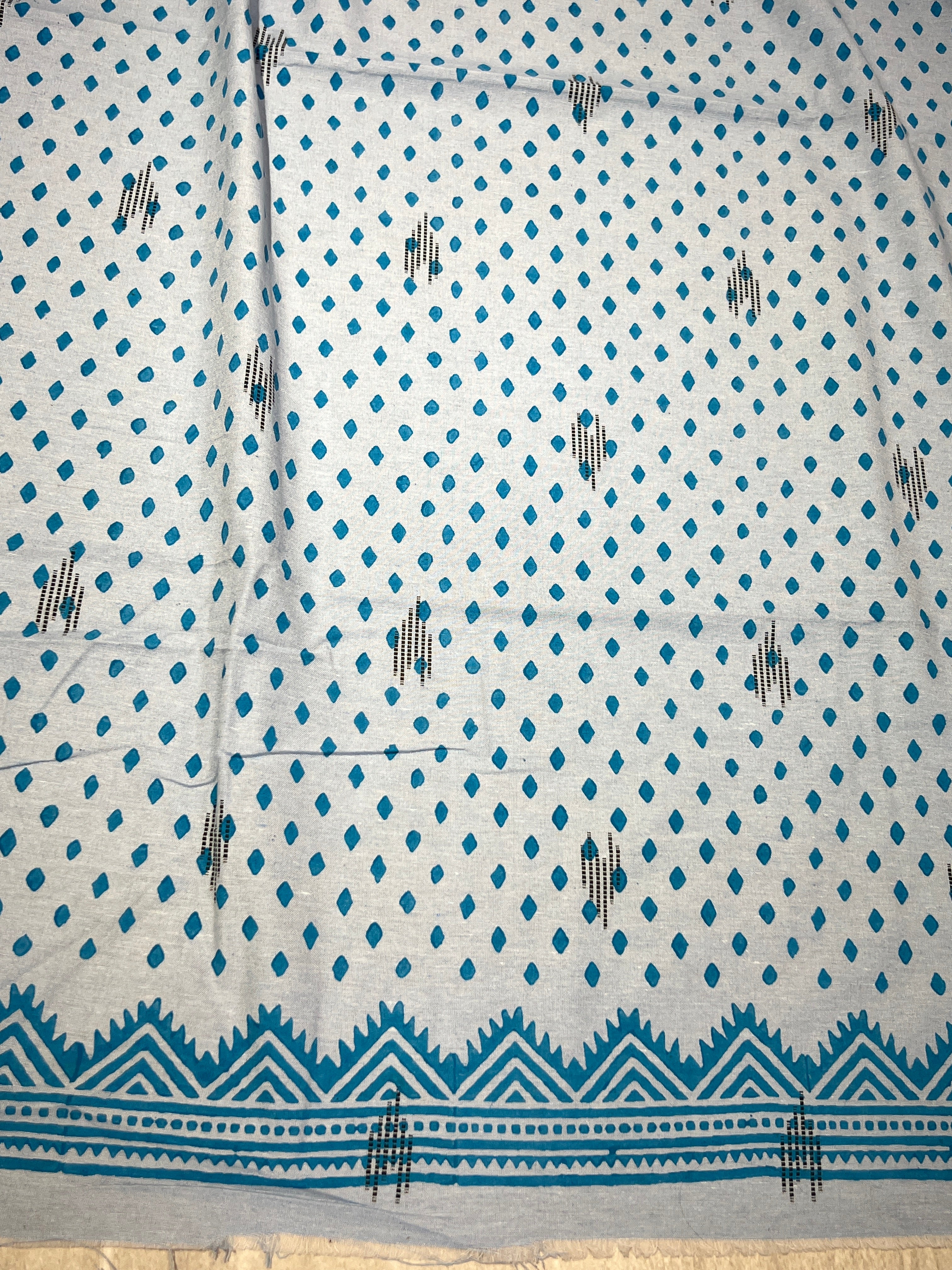 Block Printed Cotton Saree | SFA121