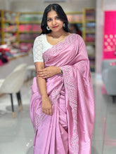 Point Embroidery Detailed Semi Silk Saree | BLD1081
