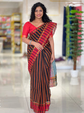 Stripe Patterned Bengal Tant Cotton Saree | RP518