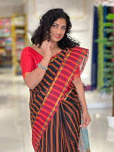 Stripe Patterned Bengal Tant Cotton Saree | RP518