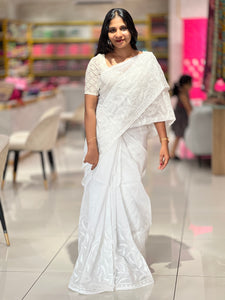 Machine Embroidered Check Organza Saree | BLD1192