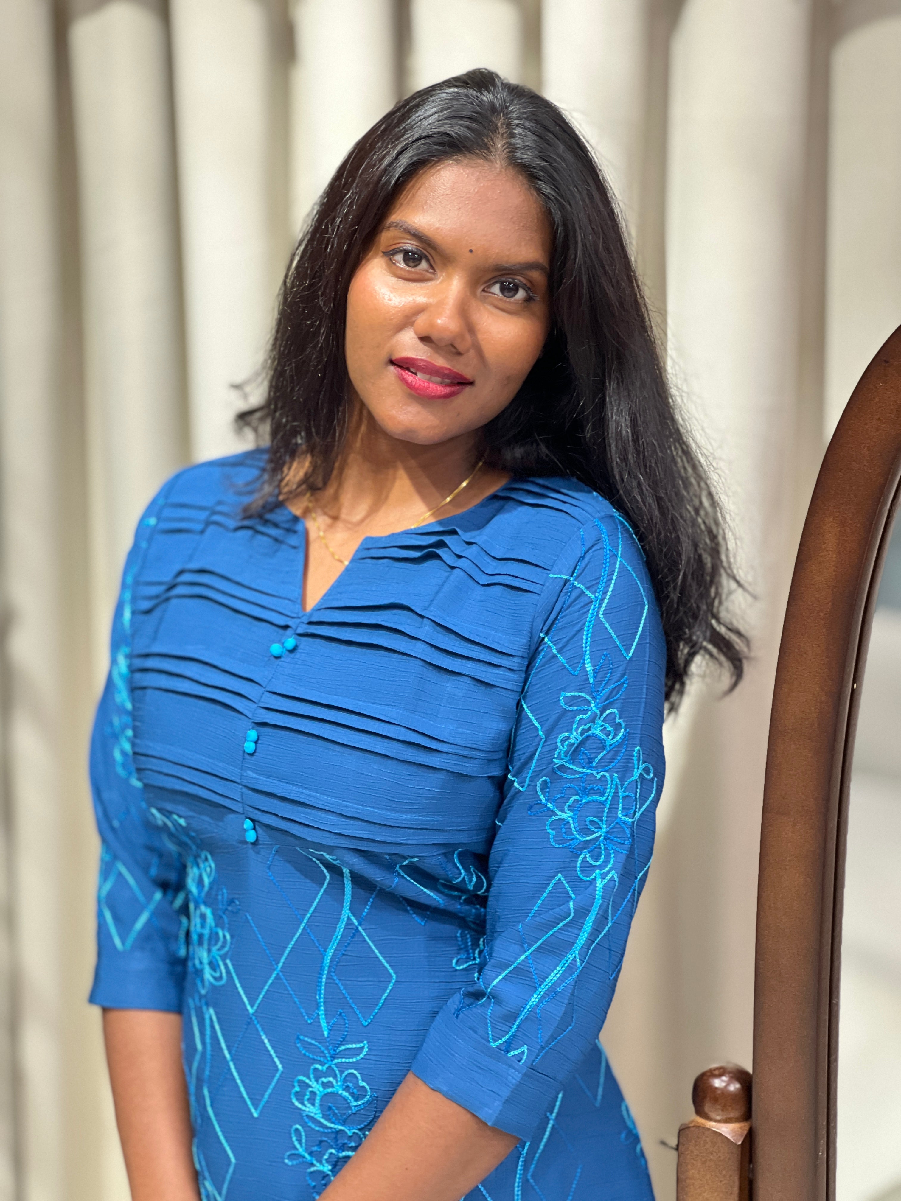 Chain Stitch Embroidery Rayon Finish Kurta Set | MSN123